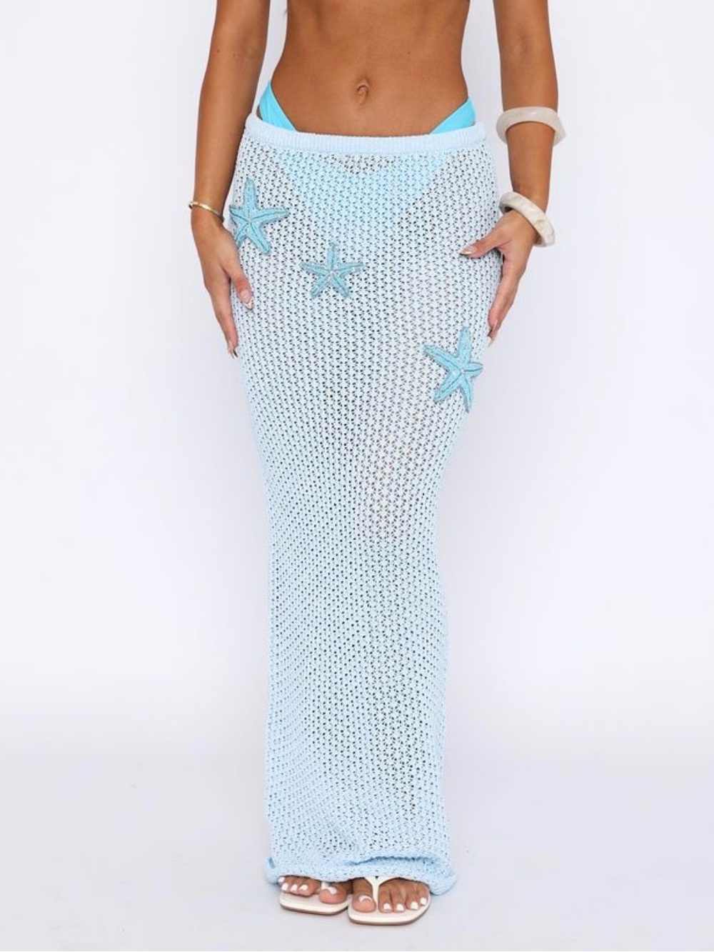 White Fox Boutique Maxi Skirt Swim Coverup